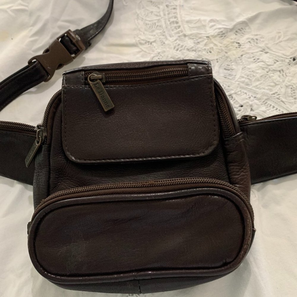 LeDonne Leather Brown Bag Fanny Pack/Waist Purse